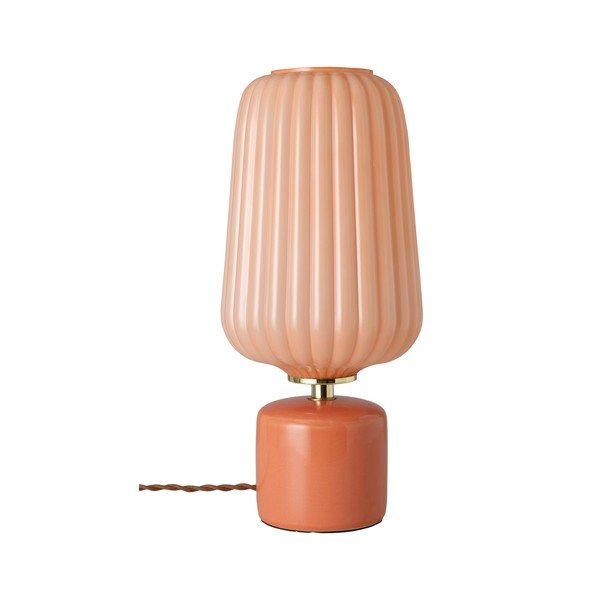 Rausvos spalvos iš stiklo stalinis šviestuvas (aukštis 40 cm) Daria – Ellos Home