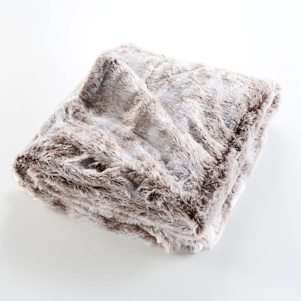 Rudos spalvos iš dirbtinio kailio antklodė ir pledas 180x220 cm Antartic – douceur d'intérieur
