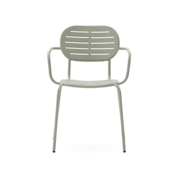 Mėtų spalvos metalinė sodo kėdė Brai – Kave Home-image-2