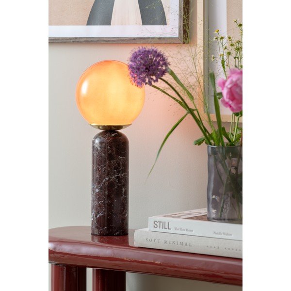 Bordo spalvos iš marmuro stalinis šviestuvas (aukštis 38 cm) Lazio Sphere – Leitmotiv-image-1