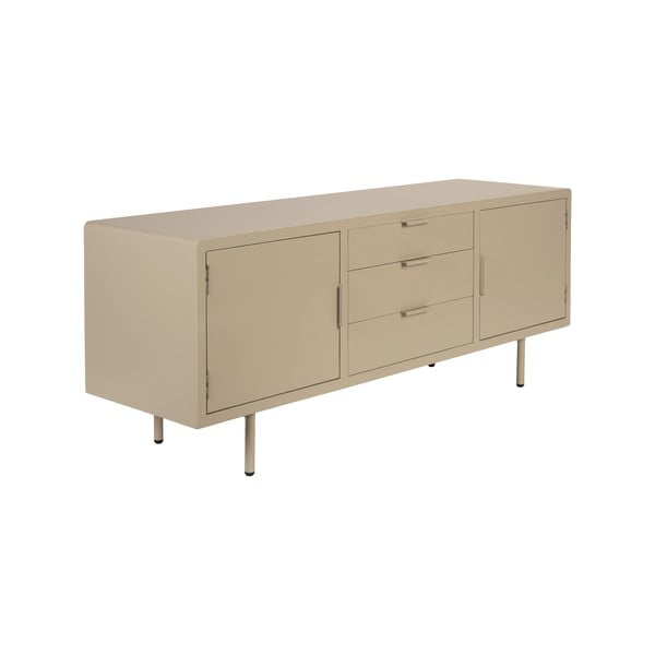 Smėlio spalvos šoninė spintelė 140x55x40 cm Kos – White Label-image-2