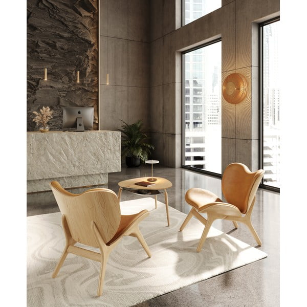 Iš ąžuolo masyvo lubinis šviestuvas natūralios spalvos su mediniu gaubtu ø 49 cm Clava Up – UMAGE-image-3