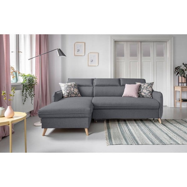 Sulankstoma kampinė sofa tamsiai pilkos spalvos (su kairiuoju kampu) Sweet Harmony – Miuform-image-3