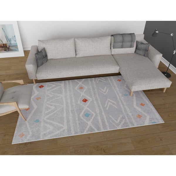 Skalbiamas kilimas šviesiai pilkos spalvos 80x200 cm – Vitaus-image-1