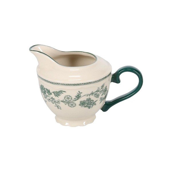 Žalios spalvos/dramblio kaulo spalvos iš porceliano pieno ąsotis 180 ml Cyril – S|P Collection