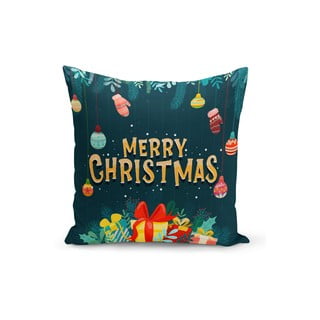 Mėlynas kalėdinis dekoratyvinis pagalvės užvalkalas Kate Louise Christmas Noel, 43 x 43 cm