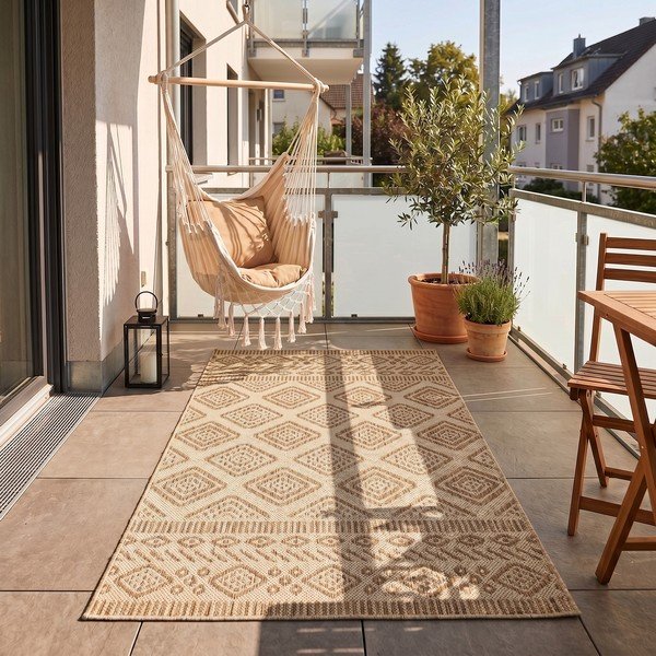 Smėlio spalvos lauko ir vidaus kilimas 80x150 cm Mira 1452 – Ayyildiz Carpets-image-1