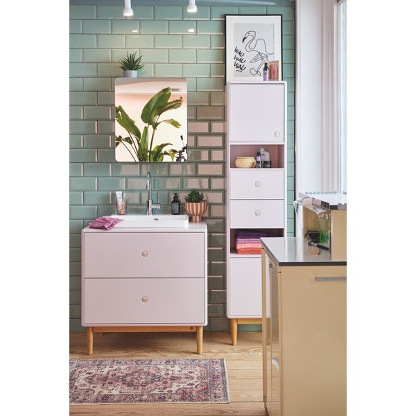 Pakabinama/su veidrodžiu vonios daiktadėžė rožinės spalvos 50x58 cm Color Bath – Tom Tailor-image-1