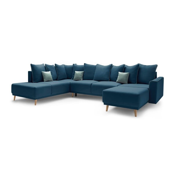 "Bobochic Paris Panoramique XXL Mola" tamsiai mėlynos spalvos sofa-lova, dešinysis kampas