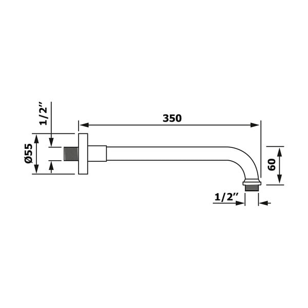 Iš žalvario dušo antgalio dalis matinės juodos spalvos Aqualine  – Sapho-image-1