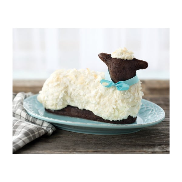 Sidabrinės spalvos velykinio avinėlio kepimo forma Nordic Ware, 700 ml-image-3