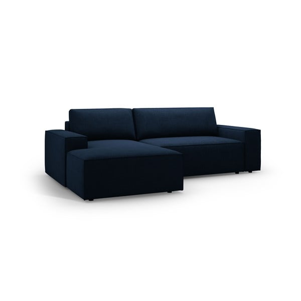 Iš boucle sulankstoma kampinė sofa tamsiai mėlynos spalvos (su kairiuoju kampu) Jodie – Micadoni Home-image-2