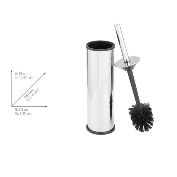 Iš nerūdijančio plieno tualeto šepetys blizgios sidabrinės spalvos Olmedo – Wenko-image-2