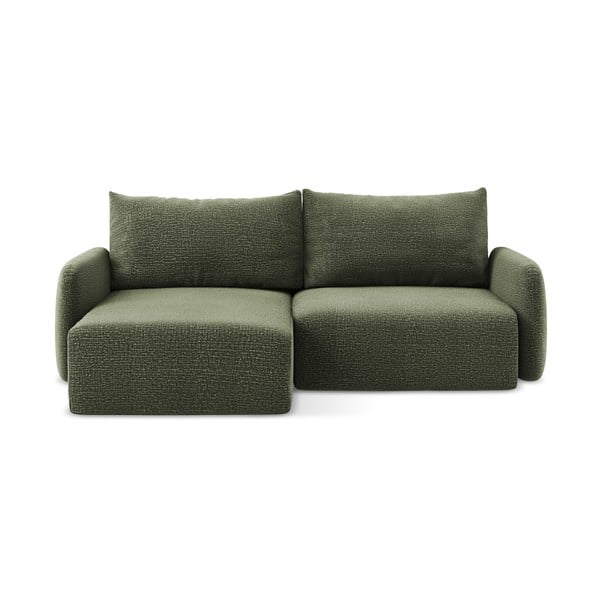 Žalios spalvos sulankstoma/su sandėliavimo vieta kampinė sofa (su kairiuoju kampu) Kalena – Makamii