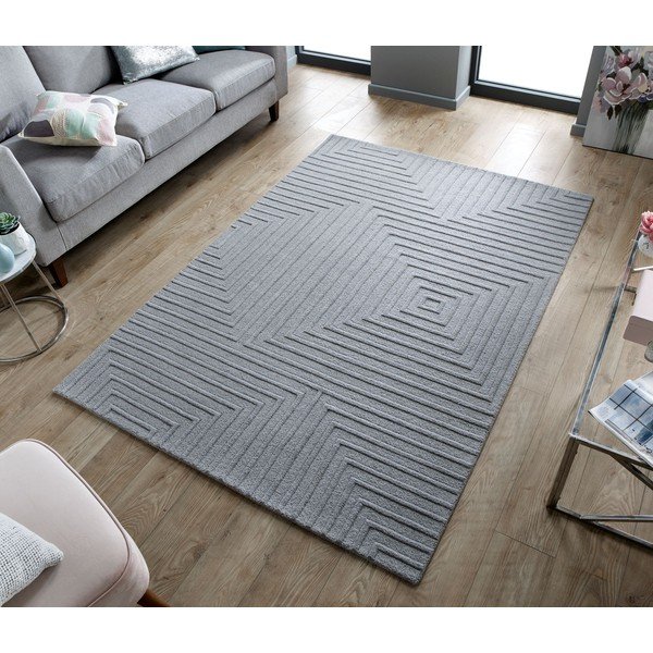 Pilkas vilnonis kilimas Flair Rugs Estela, 160 x 230 cm-image-4