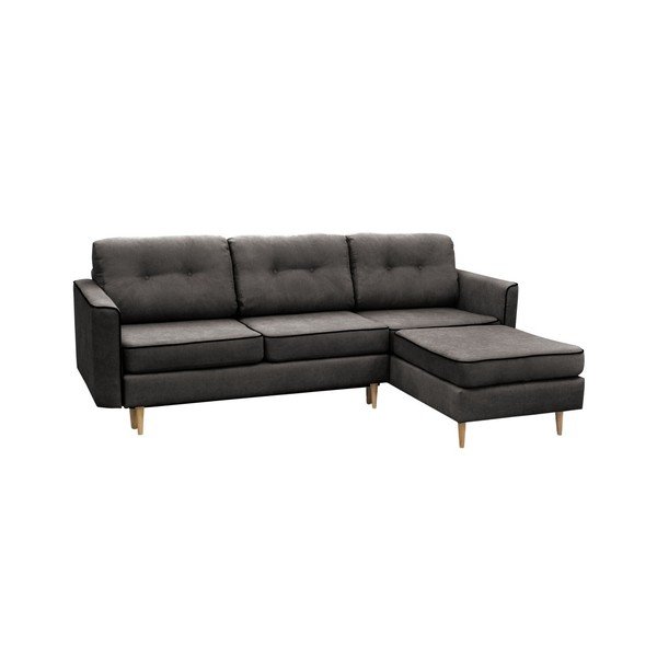 Tamsiai pilka sofa-lova su šviesiomis kojomis Mazzini Sofas Ladybird, dešinysis kampas-image-2