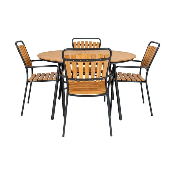 Iš tikmedžio masyvo apvalios formos sodo valgomojo stalas ø 130 cm Cleveland – House Nordic-image-3