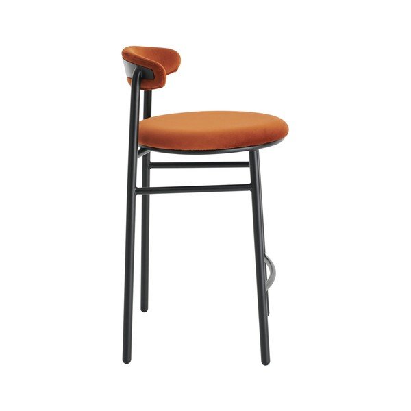 Konjako rudos spalvos iš metalo baro taburetė (sėdynės aukštis 66 cm) Doggi – Ellos Home-image-4