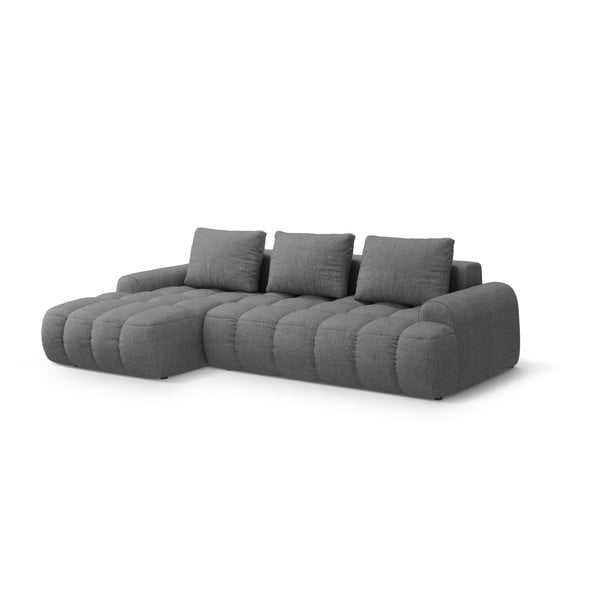 Pilkos spalvos sulankstoma/su sandėliavimo vieta kampinė sofa (su kairiuoju kampu/su gultu) Linz – Cosmopolitan Design-image-2