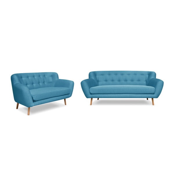 2 dviviečių ir triviečių turkio spalvos sofų rinkinys Cosmopolitan design London