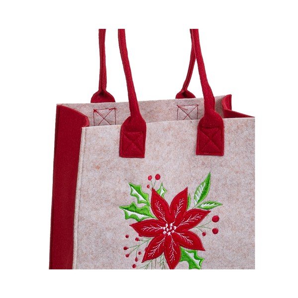 Dovanų maišelis su Kalėdų motyvu 23x12 cm Poinsettia – Casa Selección-image-1