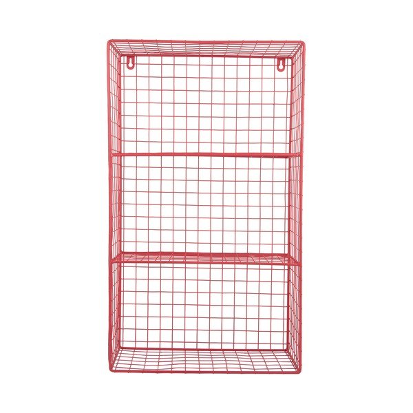 Raudonos spalvos iš plieno kelių aukštų sieninė lentyna 60 cm Reja – PT LIVING