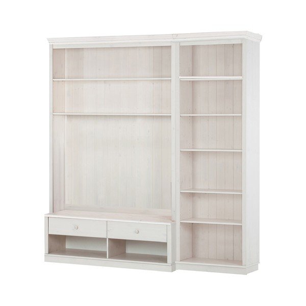 Iš pušies masyvo TV spintelių komplektas baltos spalvos 214x223 cm Anita – Støraa-image-2