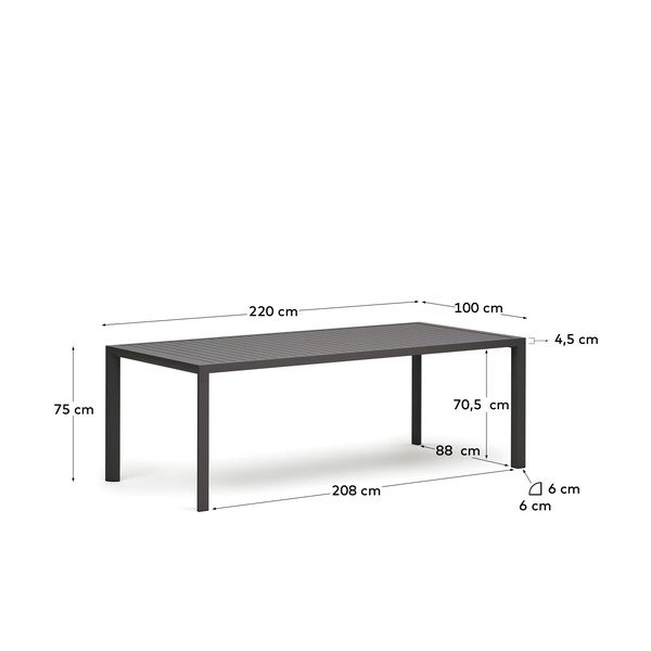 Sodo valgomojo stalas 100x220 cm Culip - Kave Home-image-4