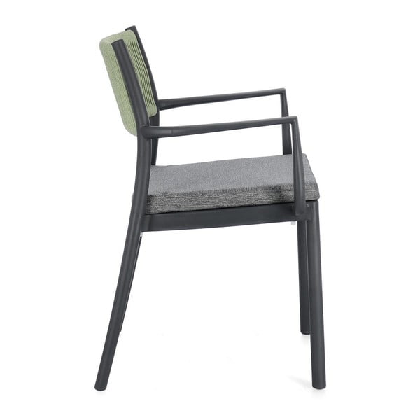 Pilkos spalvos plastikinės sodo kėdės 4 vnt. Alvin   – Bizzotto-image-3