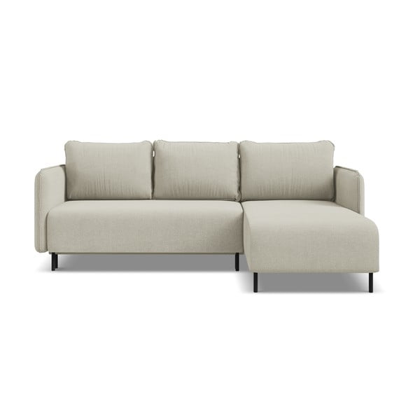 Smėlio spalvos sulankstoma/su sandėliavimo vieta kampinė sofa (su dešiniuoju kampu) Luana – Makamii