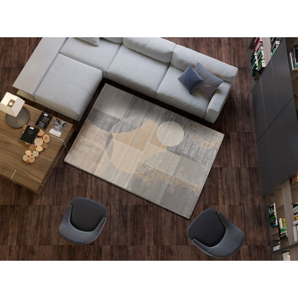 Pilkai smėlio spalvos kilimas 133x190 cm Edel - Universal-image-1