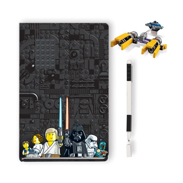 Užrašų knygutė, rašiklis ir konstravimo rinkinys LEGO® Star Wars Podracer