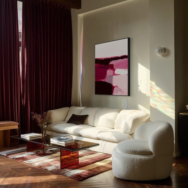 Spausdintas paveikslas su rėmeliu/tapyba ant drobės 70x100 cm Berry Blocks – Styler-image-3