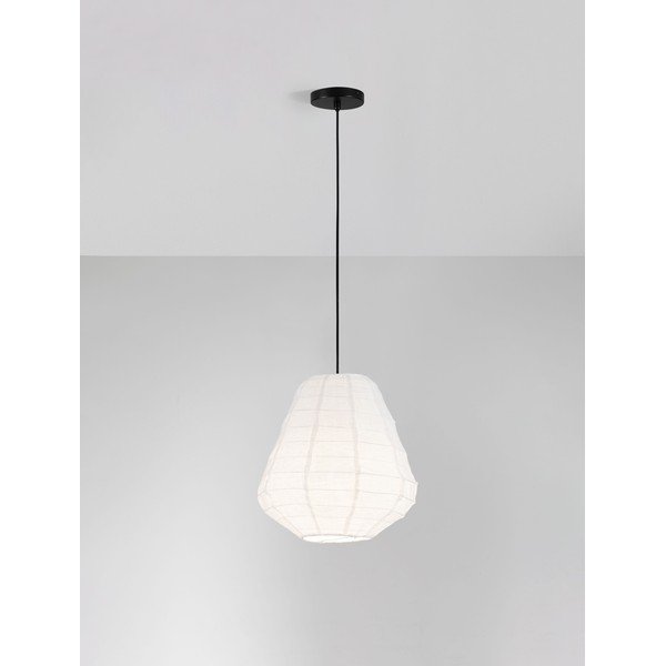 Baltos spalvos iš lino kabantis šviestuvas ø 36 cm Linnet – Nova Luce-image-3