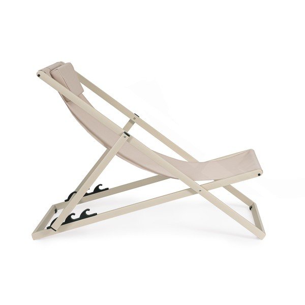 Smėlio spalvos metalinis sodo šezlongas Taylor – Bizzotto-image-3