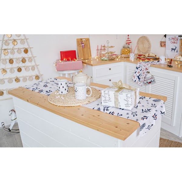Kalėdinis medvilninis stalo takelis 140x40 cm Merry Blue Christmas - Butter Kings-image-1