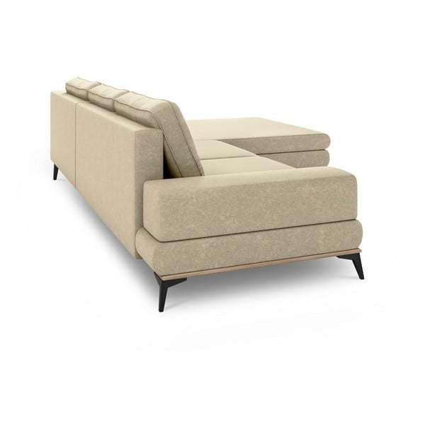 Smėlio spalvos kampinė sofa-lova Windsor & Co Sofos Planet, dešinysis kampas-image-4