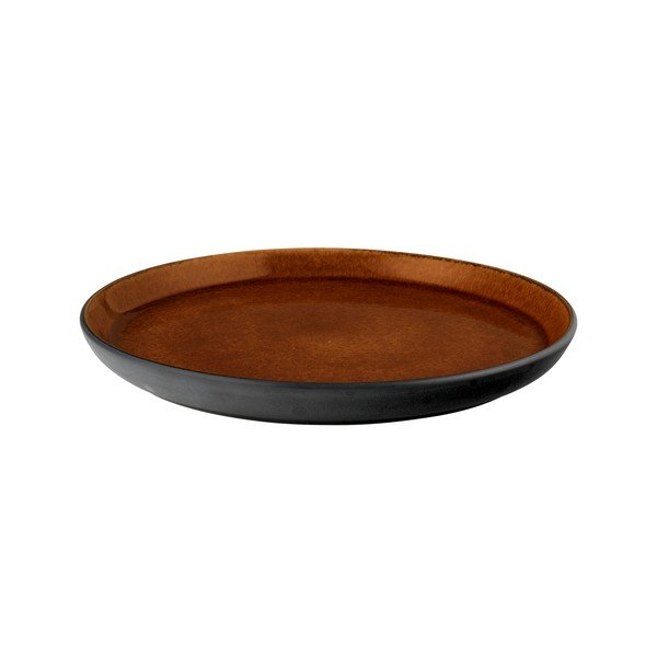 Juodos spalvos/gintarinės spalvos desertinė iš akmens masės lėkštė ø 21 cm Gastro Black/Amber – Bitz-image-3