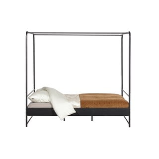 Juoda metalinė dvigulė lova vtwonen Bunk, 160 x 200 cm