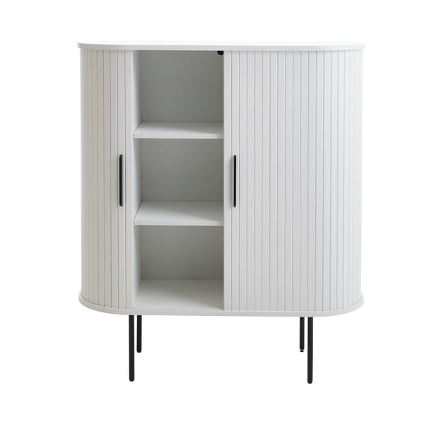 Spintelė baltos spalvos su stumdomomis durimis 100x118x40 cm Nola – Unique Furniture-image-3