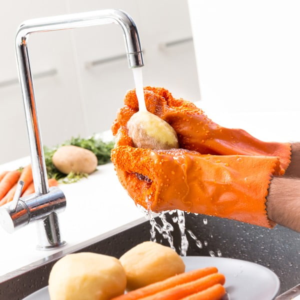 Oranžinės daržovių valymo pirštinės InnovaGoods-image-1
