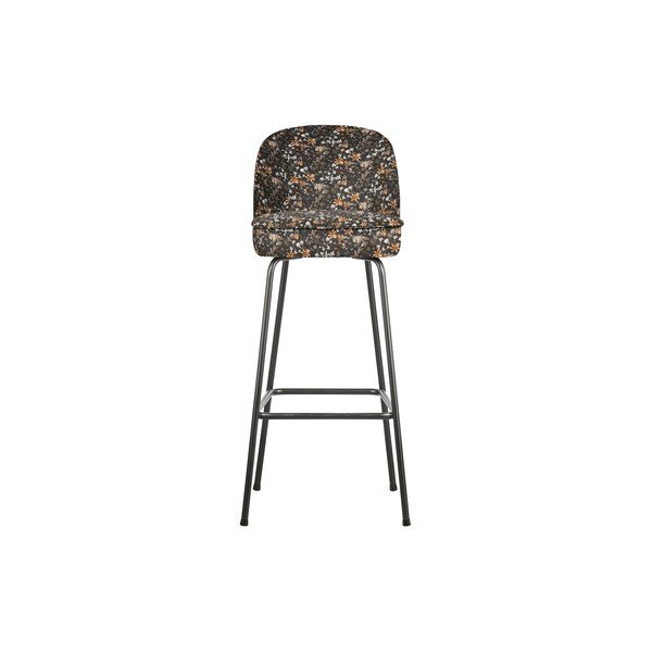 Juoda baro kėdė su gėlių raštu BePureHome Vogue Flower, aukštis 79 cm