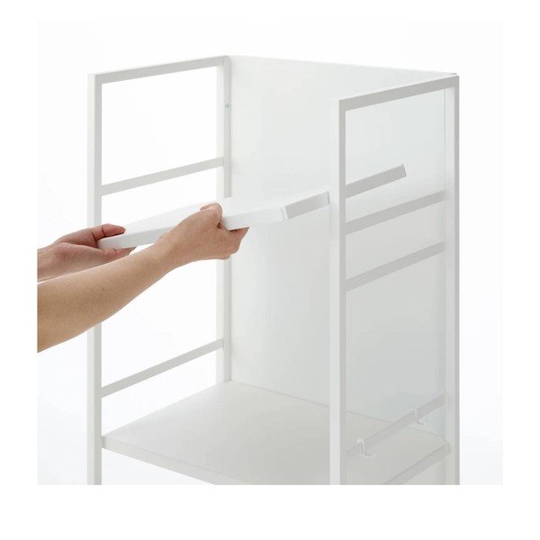 Baltos spalvos iš metalo lentyna ant ratukų 42x84,5x32 cm Tower – YAMAZAKI-image-3