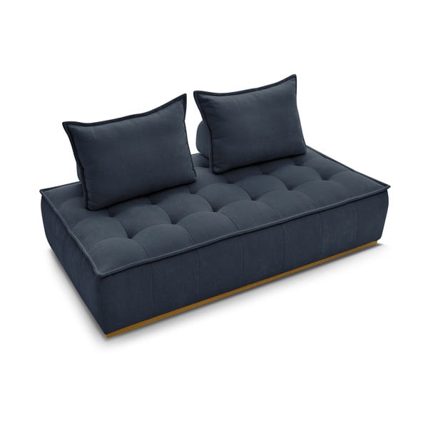 Tamsiai mėlynos spalvos iš šenilinio audinio sofa 175 cm Elisa – Bobochic Paris-image-4