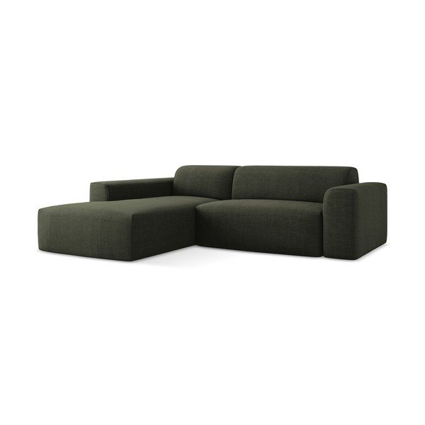 Žalios spalvos kampinė sofa (su kairiuoju kampu/su gultu) Keli – Makamii-image-2