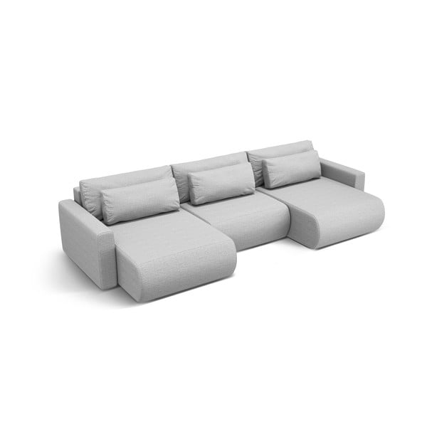 Šviesiai pilkos spalvos sulankstoma/su sandėliavimo vieta kampinė sofa („U“ formos) Belfast – Cosmopolitan Design-image-1