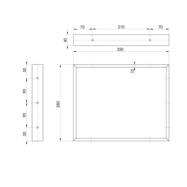 Iš plieno stalviršio atrama juodos spalvos 35x4 cm – Sapho-image-1