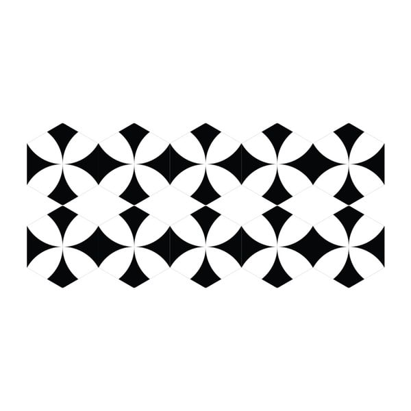 10 "Ambiance" grindų lipdukų rinkinys, šešiakampiai Bernardo, 40 x 90 cm
