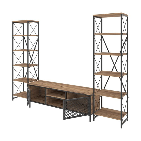 Televizoriaus komodos ir 2 pušies medienos spintelių rinkinys "Maxim-image-2