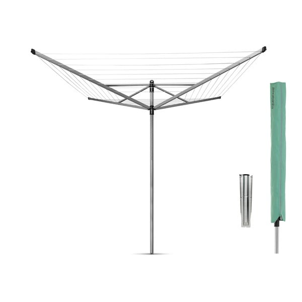 Sidabrinės spalvos sodo skalbinių džiovykla 60 m Lift-O-Matic – Brabantia